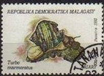 MADAGASCAR 1992 Scott 1122 Sello Nuevo Moluscos Turbo Marmoratus matasellos de Favor Preobliterado MALAGASY 8A Michel 1416 